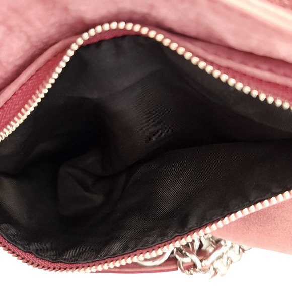 REBECCA MINKOFF Mini Mac suede nubuck leather crossbody bag purse in dark mauve - Picture 8 of 11